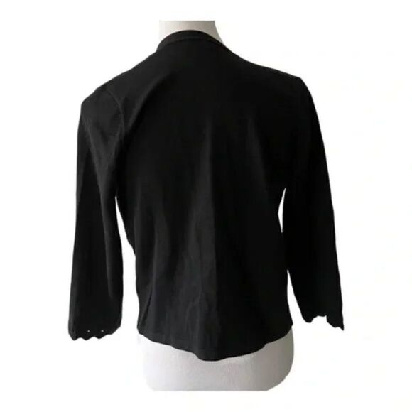 Ann Taylor Open Front Black Cardigan with Scalloped Cuffs size S - Picture 6 of 7
